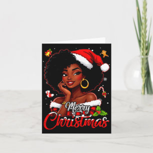 Frohe Weihnachten Schwarz Afrikanisches Mädchen Sa Karte