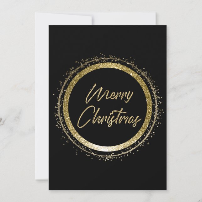 Frohe Weihnachten Schwarz und Gold Weihnachten (Vorderseite)