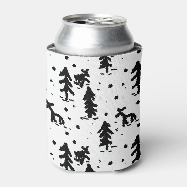 Frohe Weihnachten! Schwarz und Weiß Dosenkühler (Kanne Vorderseite)