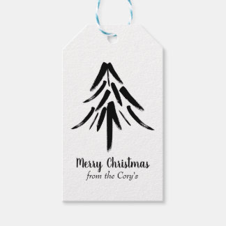 Frohe Weihnachten Schwarz und Weiß Minimalistisch Geschenkanhänger