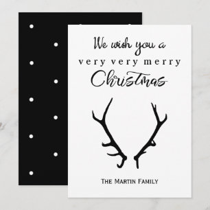 Frohe Weihnachten Schwarz und Weiß mit Geweih