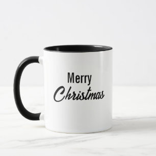 FROHE WEIHNACHTEN SCHWARZ UND WEISS TASSE