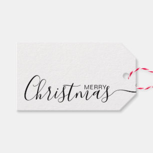 Frohe Weihnachten Schwarz-weiß Minimalistisch Geschenkanhänger