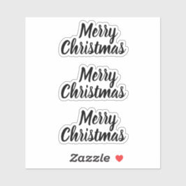 Frohe Weihnachten Schwarz-Weiß-Trend-minimalistisc Aufkleber