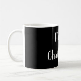 Frohe Weihnachten Schwarz & Weiß Typografie Festiv Kaffeetasse