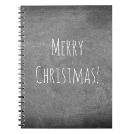 Frohe Weihnachten Schwarz-weiße Typografie Chalkbo Notizblock