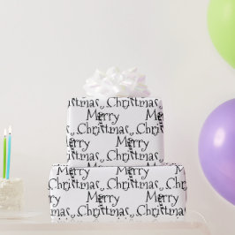 Frohe Weihnachten Schwarz-weiße Zuckerrohr Brauch Geschenkpapier
