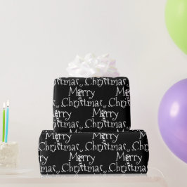 Frohe Weihnachten Schwarz-weiße Zuckerrohr niedlic Geschenkpapier