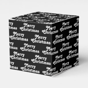 "Frohe Weihnachten" Schwarz-weißes Weihnachtsgesc Geschenkschachtel