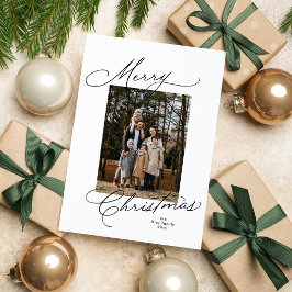 Frohe Weihnachten schwarze elegante weiße Fotokart
