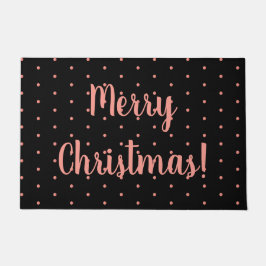 Frohe Weihnachten Schwarze Rose Gold Polka Dot Mus Fußmatte
