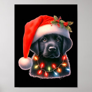 Frohe Weihnachten Schwarzer Hund 2025 - Feiertag Poster