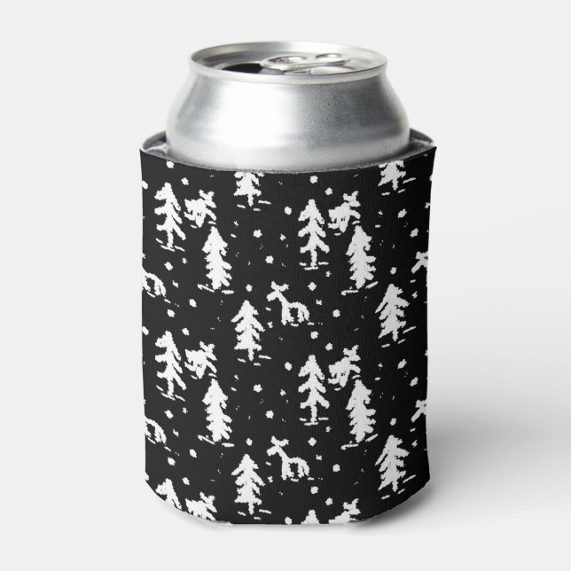 Frohe Weihnachten! Schwarzweiß, Dosenkühler (Kanne Vorderseite)