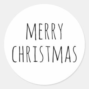 Frohe Weihnachten. Schwarzweiß, niedlich Runder Aufkleber