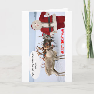 Frohe Weihnachten! Schwein als Weihnachtsmann Karte