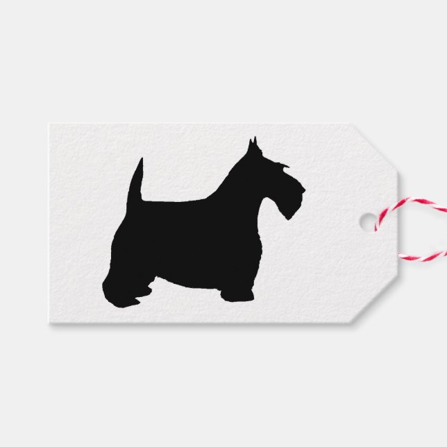 Frohe Weihnachten Scottie Dog Geschenkanhänger (Vorderseite (Horizontal))