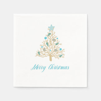 Frohe Weihnachten Seashell Weihnachtsbaum Serviette