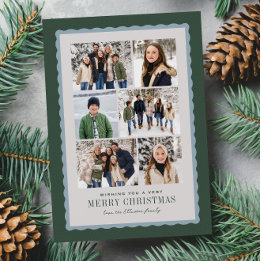Frohe Weihnachten sechs Fotocollage grün blau