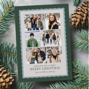 Frohe Weihnachten sechs Fotocollage grün blau