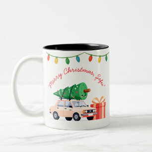 Frohe Weihnachten Șefu’ Dacia 1300 Rumänische Feie Zweifarbige Tasse