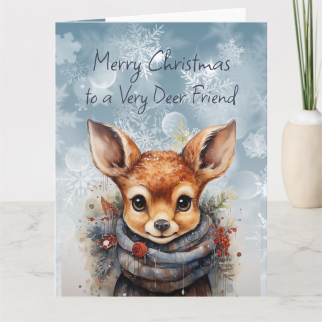 Frohe Weihnachten Sehr Deer Friend Fun Spaß Karte (Vorderseite)