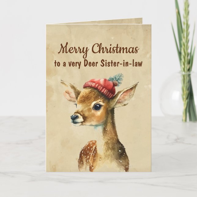 Frohe Weihnachten Sehr Hirsch Schwiegervater Karte (Vorderseite)
