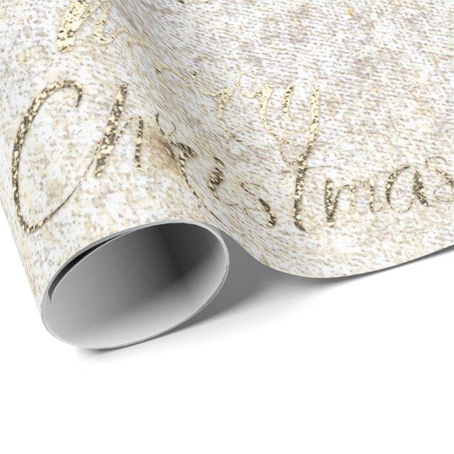 Frohe Weihnachten Sepia Gold Glitzer Frühe Hütte Geschenkpapier (Rolleneckpunkt)