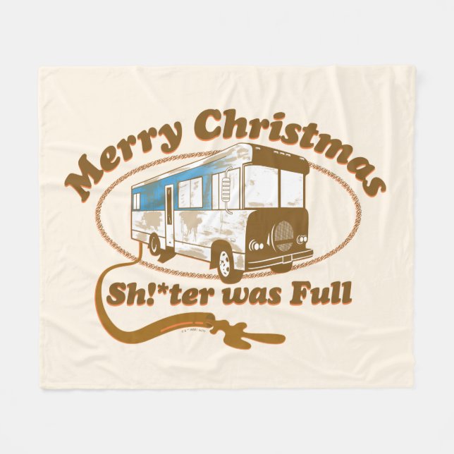 Frohe Weihnachten Sh!*ter war voll Fleecedecke (Vorderseite (Horizontal))