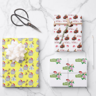 Frohe Weihnachten Sheets Geschenkpapier Santa  Set