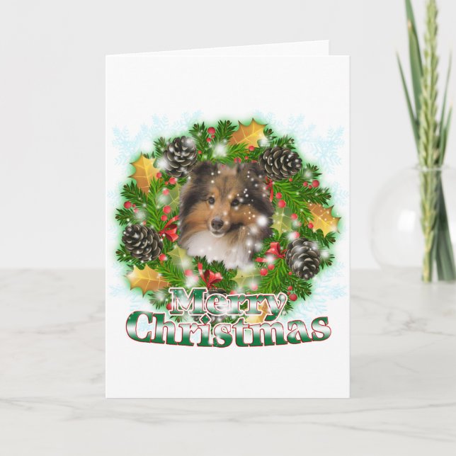 Frohe Weihnachten Sheltie (Vorderseite)