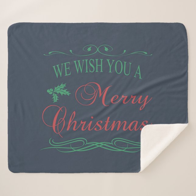 Frohe Weihnachten Sherpadecke (Vorderseite (Horizontal))