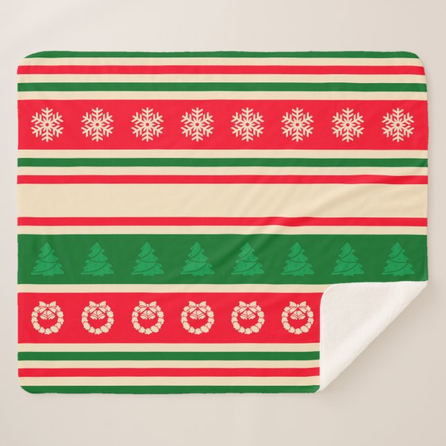 Frohe Weihnachten Sherpadecke (Vorderseite (Horizontal))