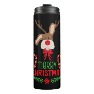 Frohe Weihnachten Shirt, Rudolph-Christmas Thermosbecher
