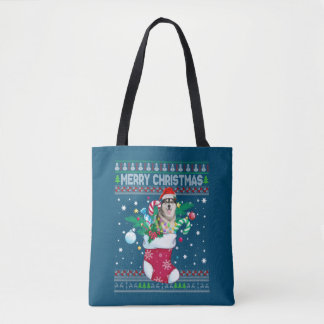 Frohe Weihnachten sibirischer Husky Hund in Sock F Tasche