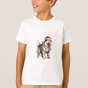 Frohe Weihnachten Sibirischer Husky mit Weihnachts T-Shirt