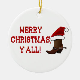 Frohe Weihnachten Sie - Sankt-Stiefel Keramik Ornament