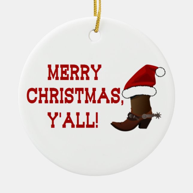 Frohe Weihnachten Sie - Sankt-Stiefel Keramik Ornament (Vorne)