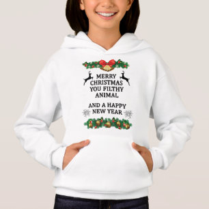 Frohe Weihnachten Sie schmutzig Tier Hoodie