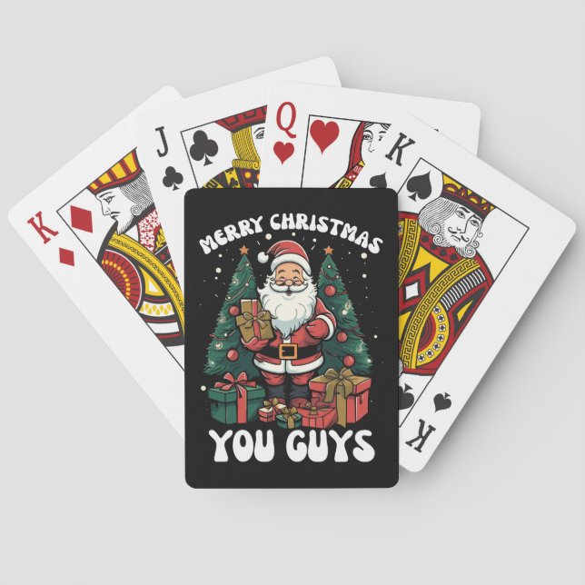 Frohe Weihnachten Sie Typ Weihnachtsmann Spielkarten (Rückseite)
