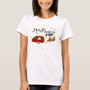 Frohe Weihnachten Sie Typografie u. Sankt-Schiefer T-Shirt