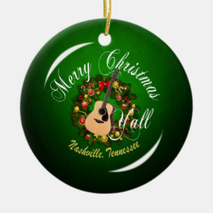 Frohe Weihnachten Sie von Nashville-Verzierung Keramikornament