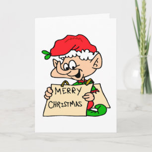 Frohe Weihnachten Signieren Niedlichen Urlaub Elf 