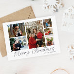 Frohe Weihnachten Silber 6 Foto<br><div class="desc">Senden Sie Ihre Weihnachtswünsche stilvoll mit Ihrer frohen Weihnachtssilber 6 Foto Frohe Weihnachtskarte.</div>