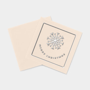 Frohe Weihnachten silberne Schneeflocke chic Servietten Mit Folie