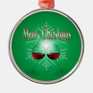 Frohe Weihnachten Silbernes Ornament