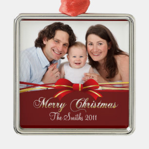 Frohe Weihnachten Silbernes Ornament