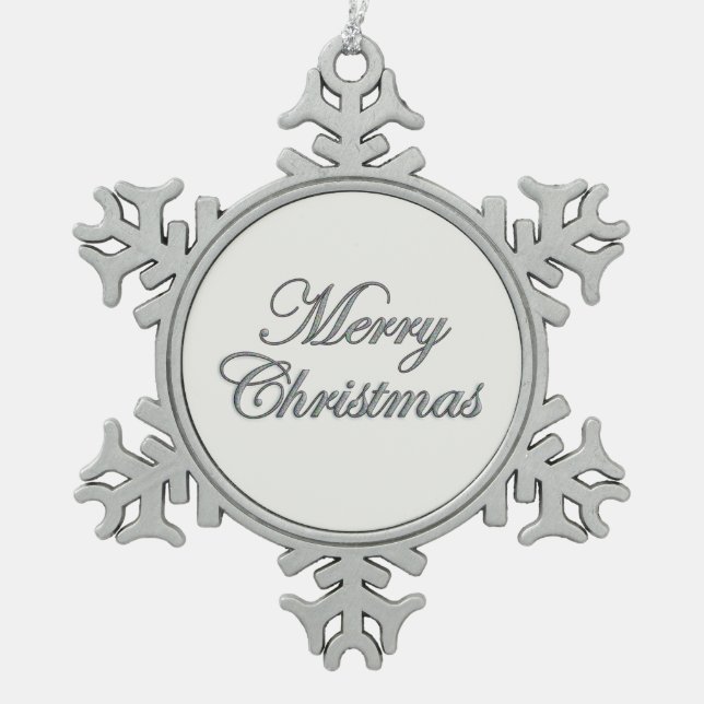 Frohe Weihnachten Silver Glitzer Ornament (Vorderseite)