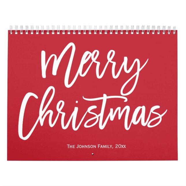 Frohe Weihnachten Simple Red Calendar Kalender (Titelbild)