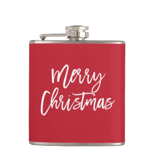 Frohe Weihnachten Simple Red Flask Flachmann