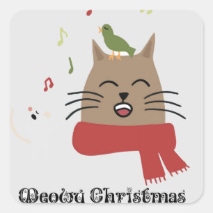 Frohe Weihnachten Singing Cat Sticker